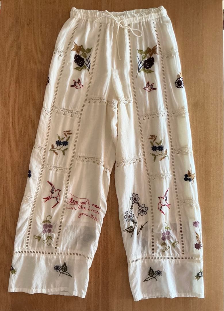 TODAYFUL Embroidery Patchwork 刺繍　パンツ　38