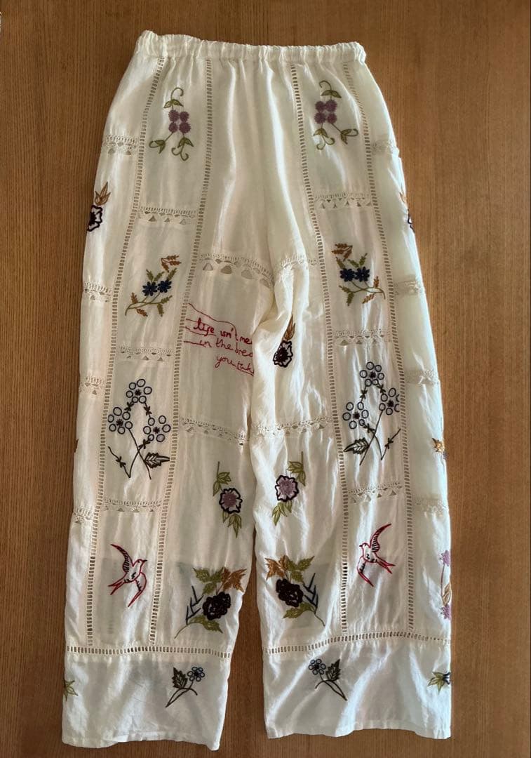 TODAYFUL Embroidery Patchwork 刺繍　パンツ　38