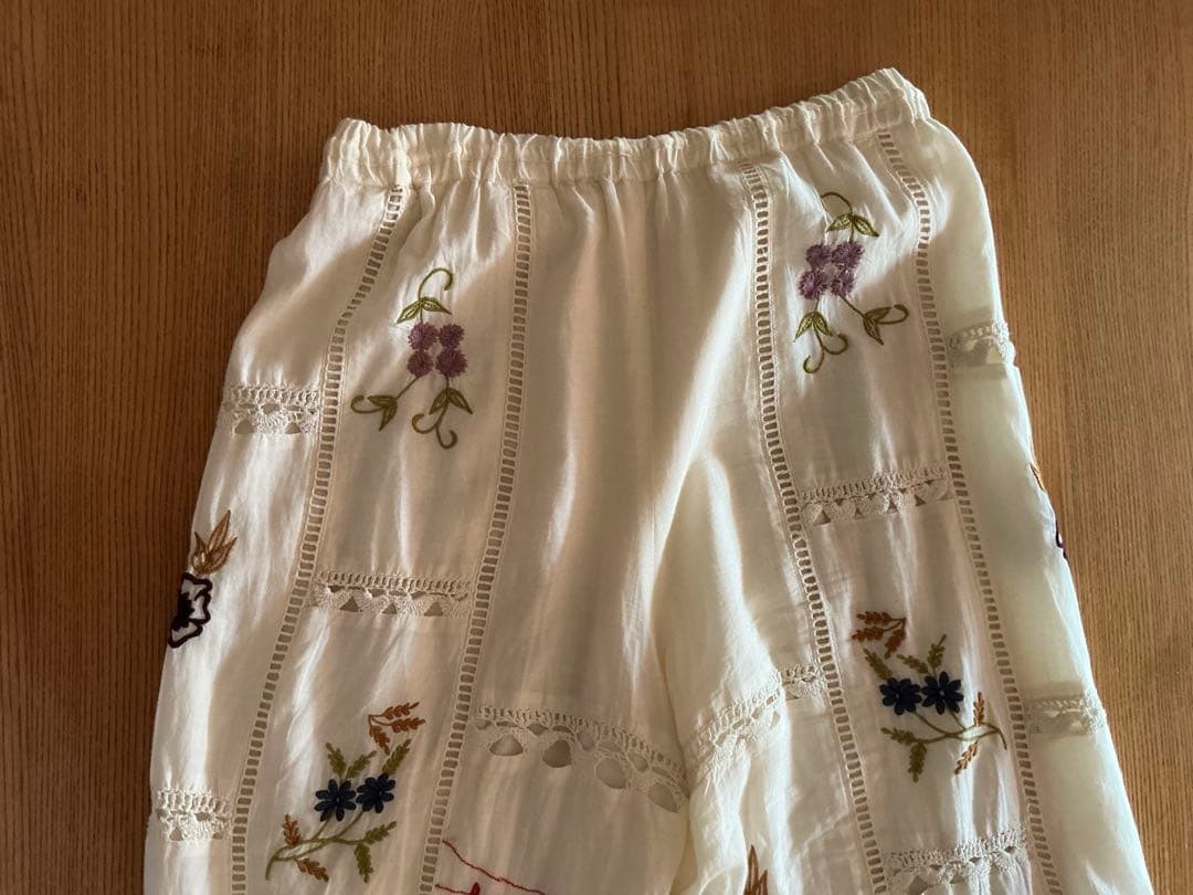 TODAYFUL Embroidery Patchwork 刺繍　パンツ　38