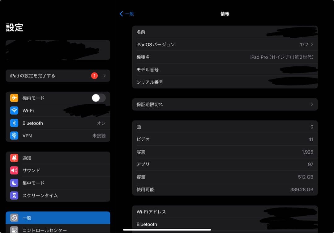 iPad Pro 11インチ　第2世代　512GB