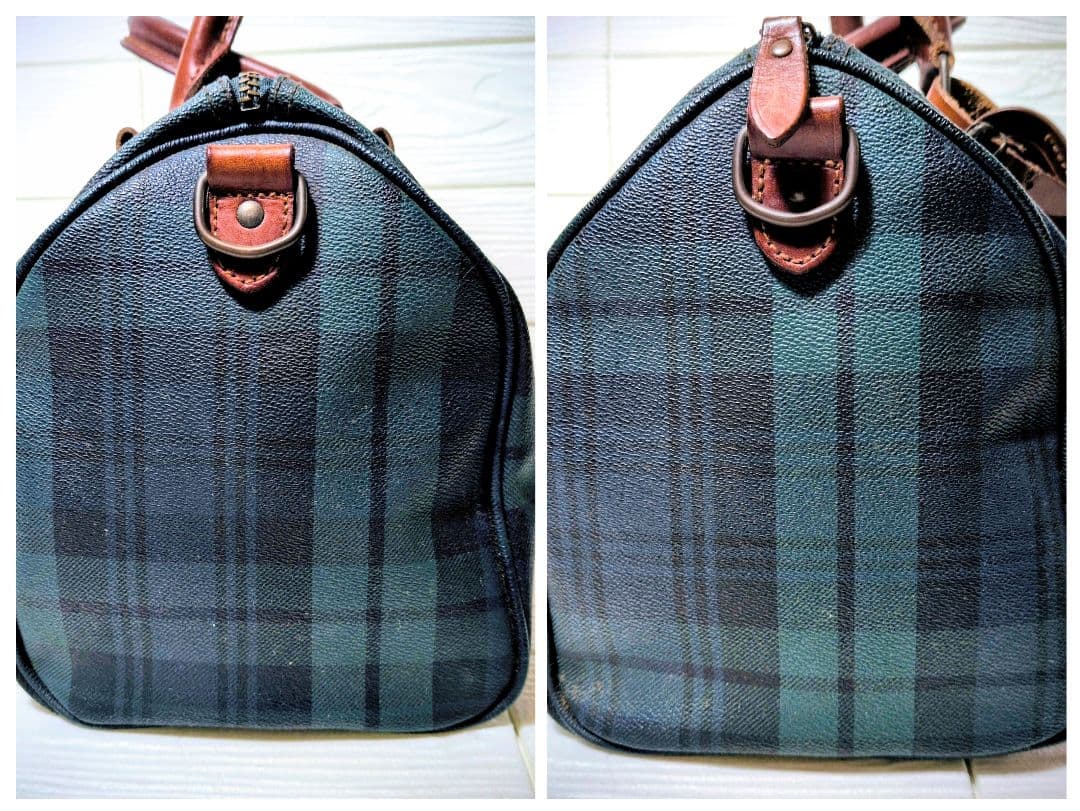 ポロ ラルフローレン ボストンバッグ PVC タータンチェック POLO