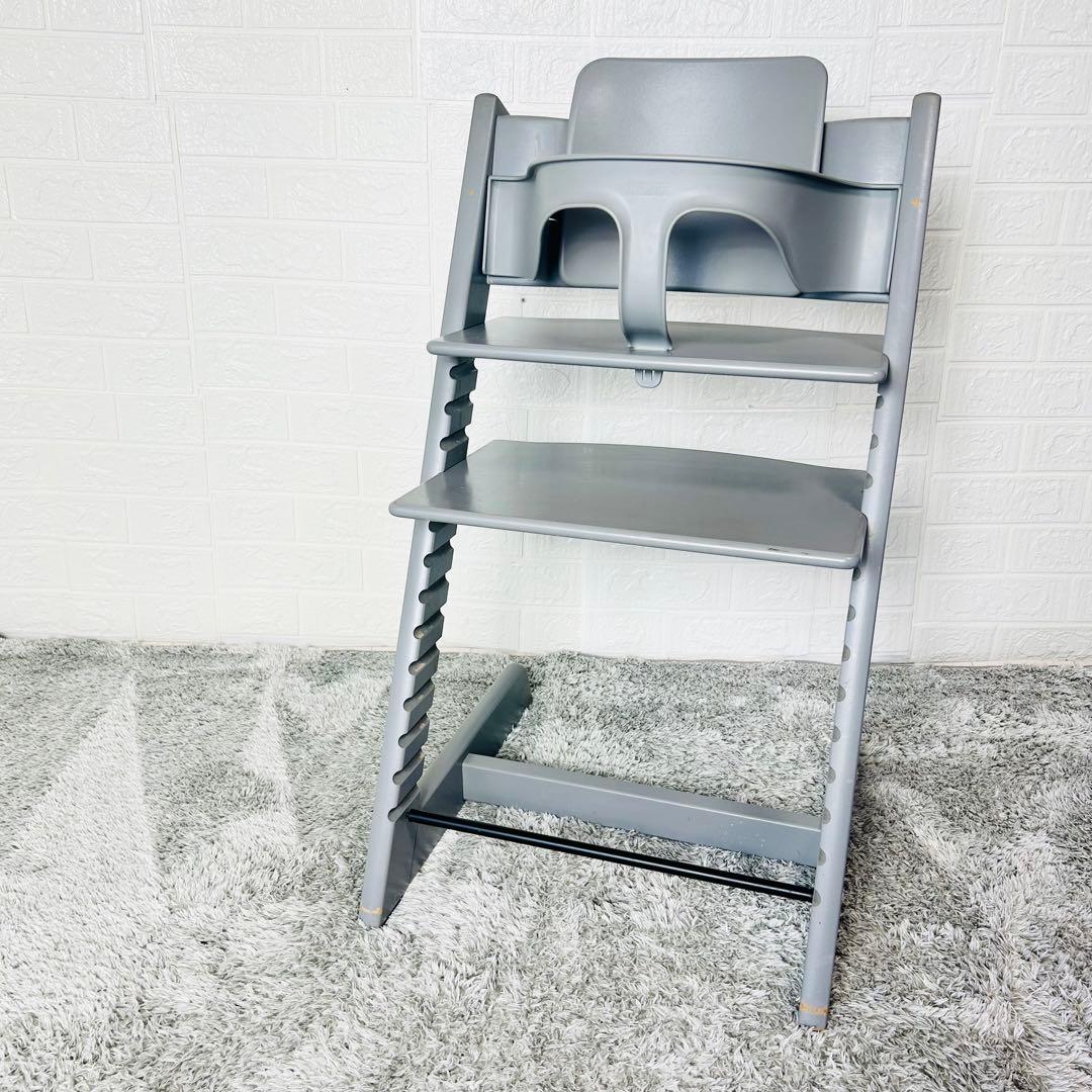 ストッケ　トリップトラップ　ストームグレー　ベビーセット付　S/N4