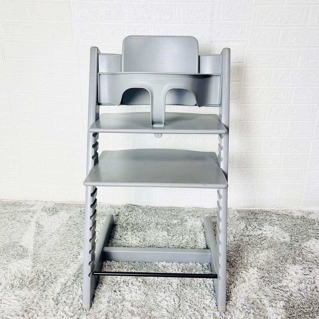 ストッケ　トリップトラップ　ストームグレー　ベビーセット付　S/N4