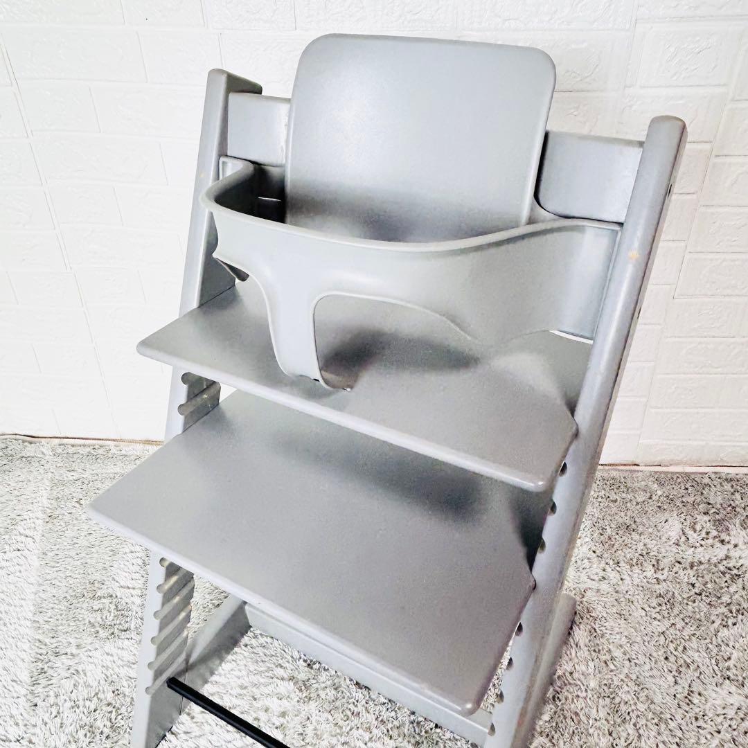 ストッケ　トリップトラップ　ストームグレー　ベビーセット付　S/N4