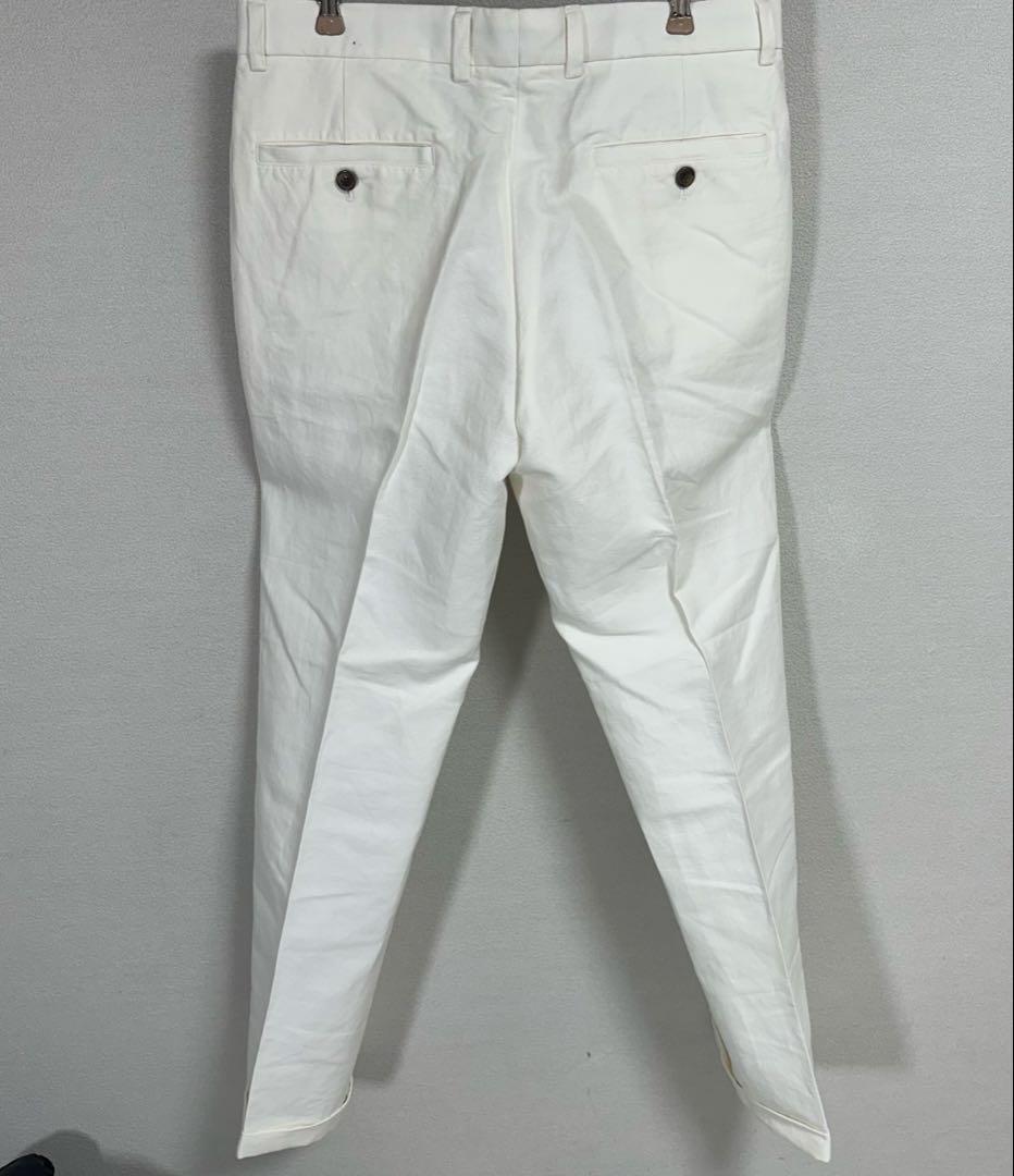 ブルックスブラザーズ 麻 リネンスラックス チノパン W33 白 ホワイト