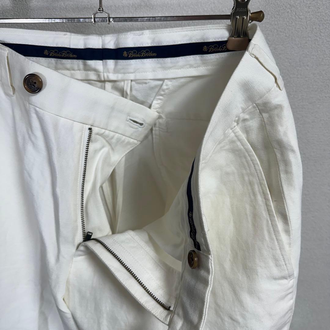 ブルックスブラザーズ 麻 リネンスラックス チノパン W33 白 ホワイト