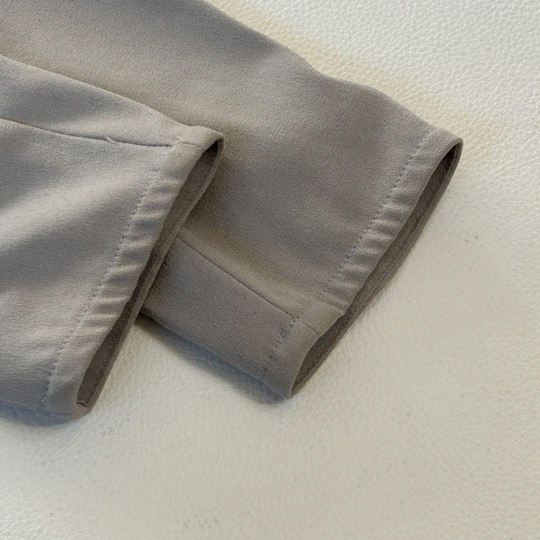 ベイジ セットアップノーカラー スーツ CINDY シンディ ライトグレー