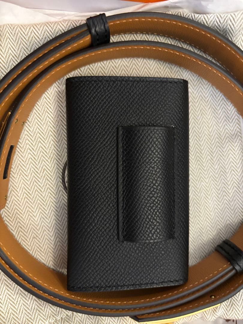 エルメス　ベルト ケリー ポケット 18 黒　ゴールド金具