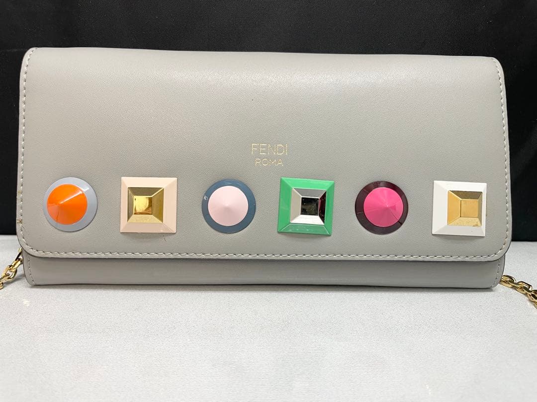 FENDI フェンディ　チェーンウォレット　ショルダー　スタッズ