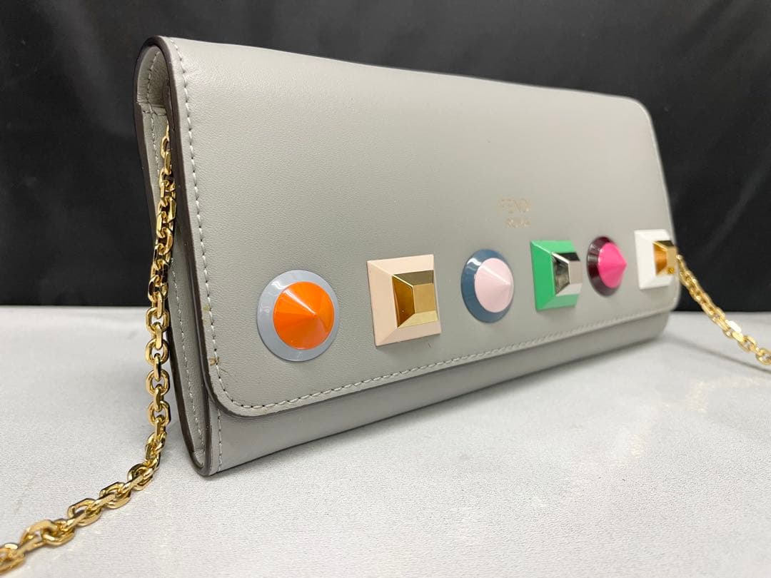 FENDI フェンディ　チェーンウォレット　ショルダー　スタッズ