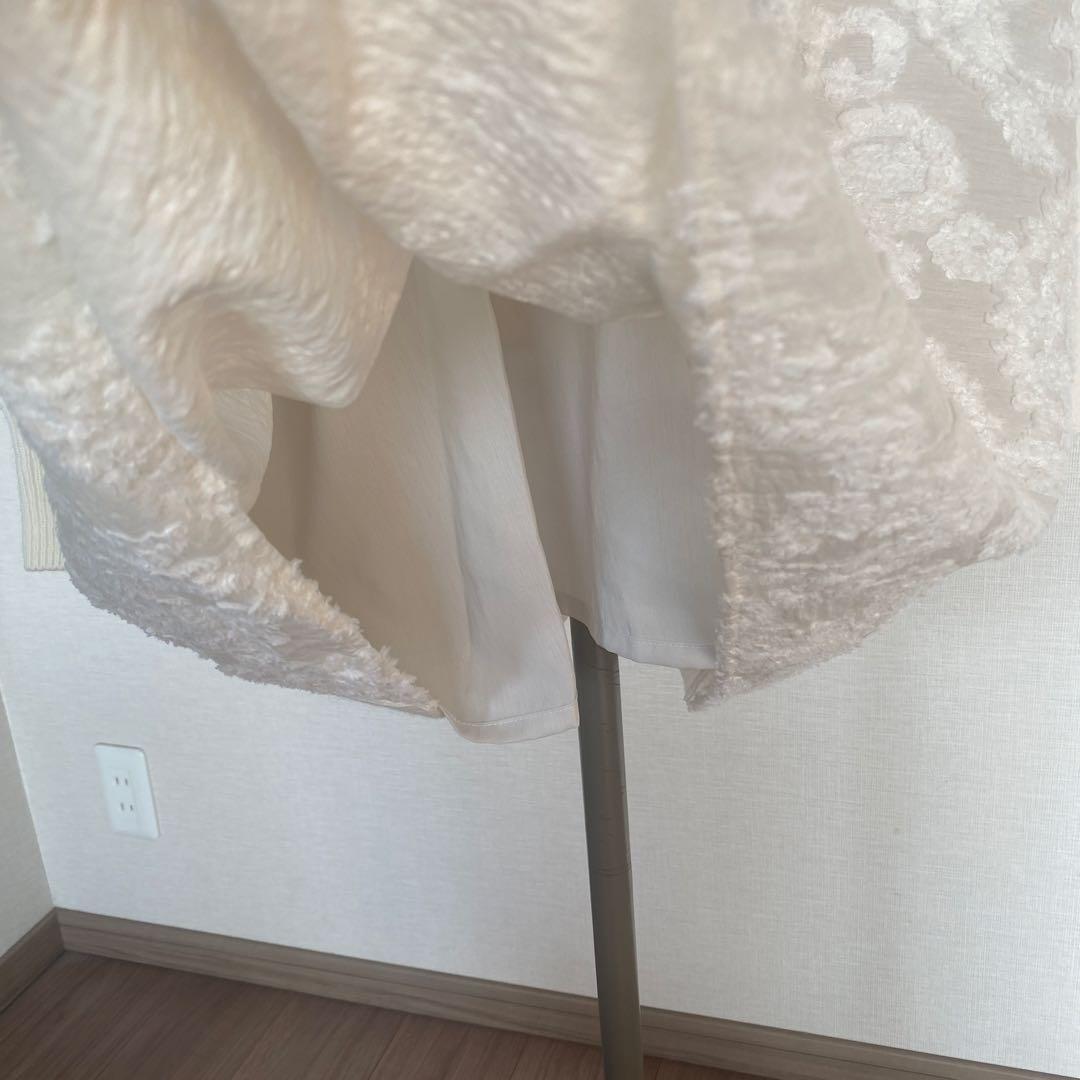 BEARDSLEY（ビアズリー） うしろジャガード ニットチュニック ホワイト