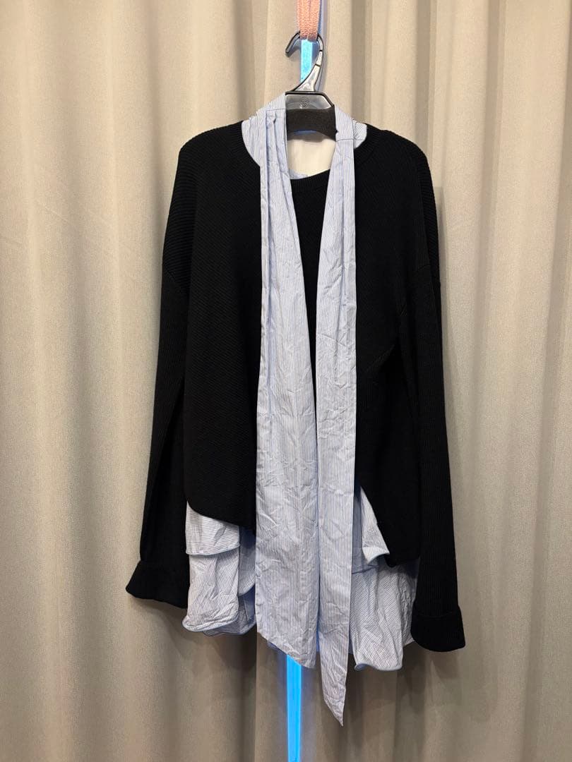 FRAY I.D. リボンタイコンビニットチュニック フレイアイディー BLK