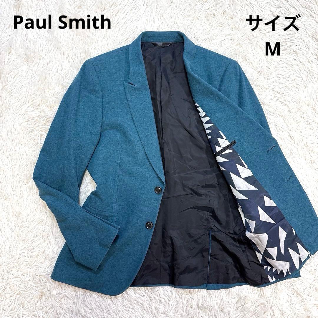 【極美品】ポールスミス テーラードジャケット 幾何学模様 グリーン M