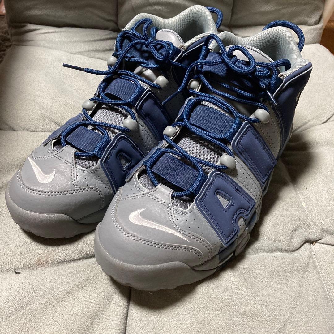 NIKEエアモア アップテンポ96 クールグレー ミッドナイトネイビー GS