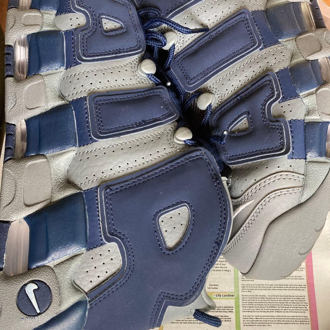 NIKEエアモア アップテンポ96 クールグレー ミッドナイトネイビー GS