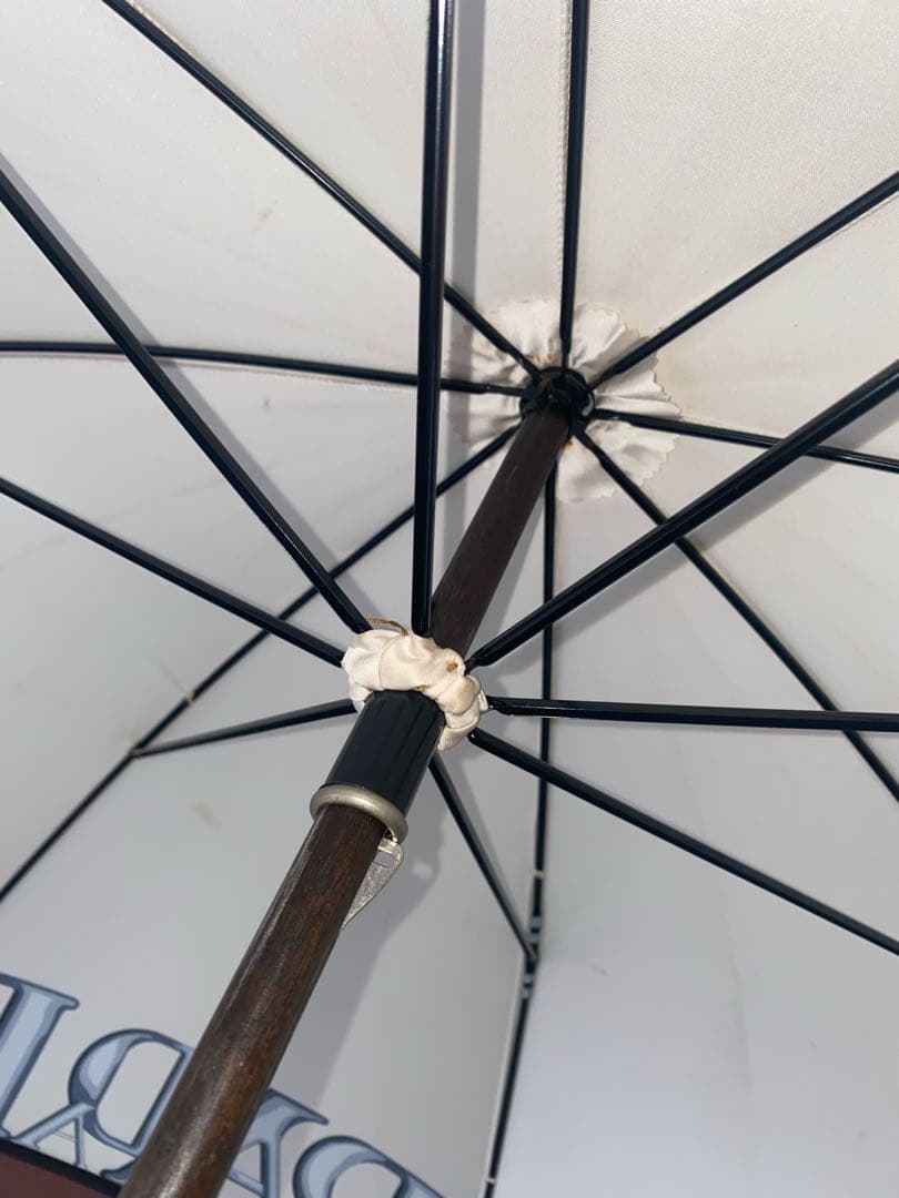 PRADA 長傘 ホワイト系・ブラウンLOGOプリント柄長さ92com