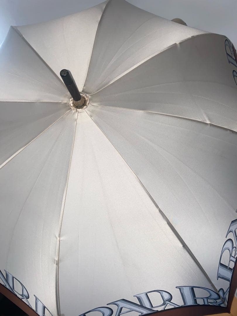PRADA 長傘 ホワイト系・ブラウンLOGOプリント柄長さ92com