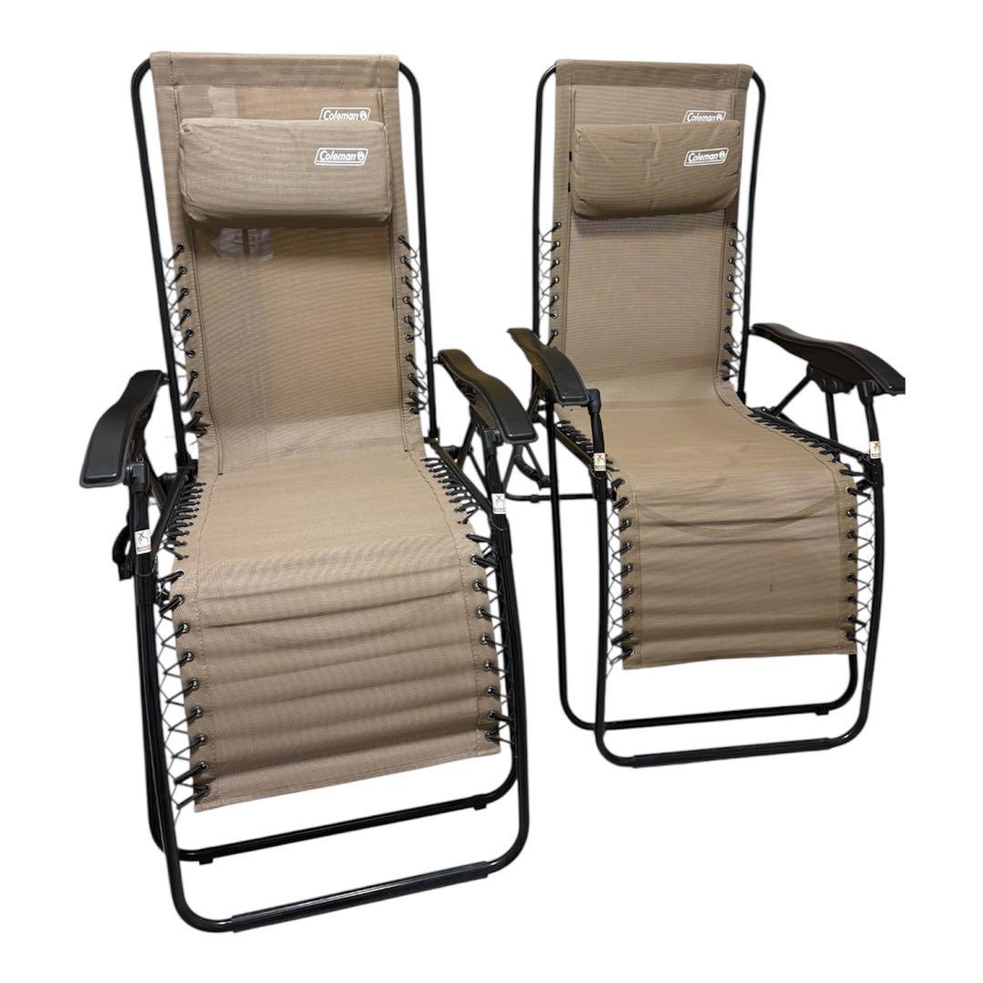 Coleman リクライニングチェア 2脚セット ベージュ