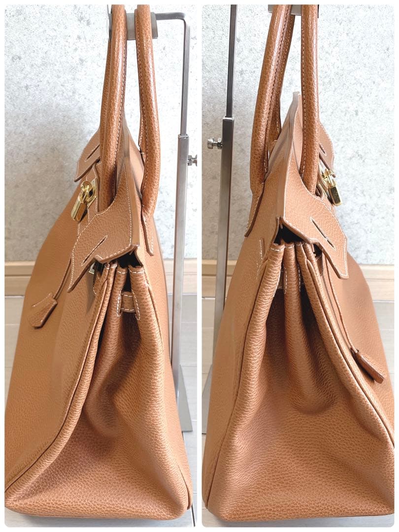 美品　EPONINE エポニーヌ　バック　レザー　カデナ　南京錠　キャメル　A4