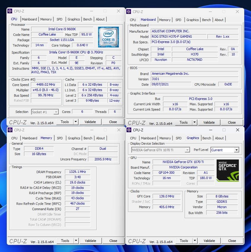 ゲーミングPC　i5-9600K GTX-1070Ti　自作マシーン