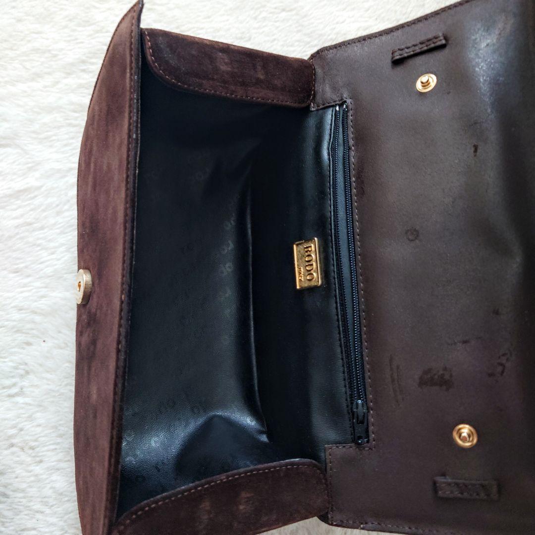 高級 希少モデル イタリア製 RODO 2way バッグ ゴールド スエード