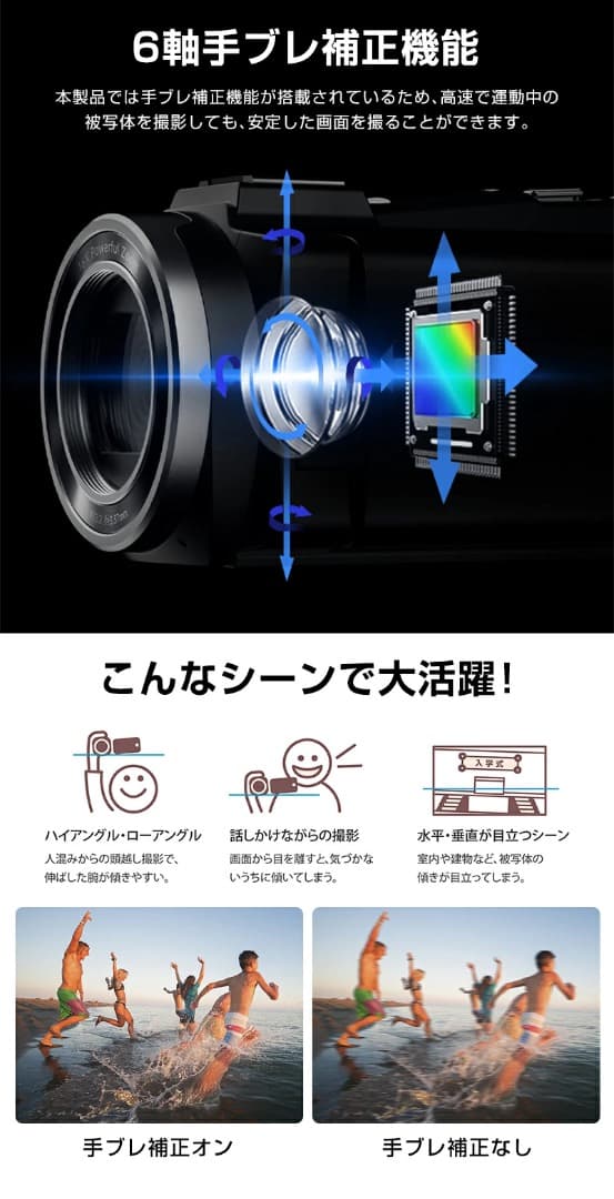 進化版 楽天市場1位獲得 ビデオカメラ 4K 5K/4800万画素