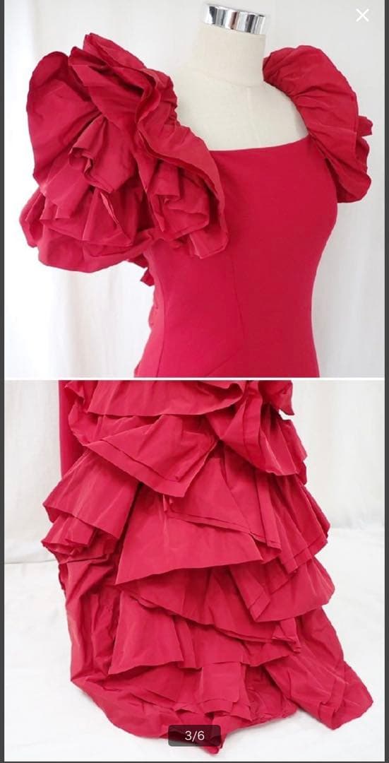 tadashi shojiバックフリルドレス