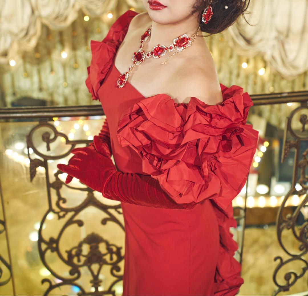 tadashi shojiバックフリルドレス