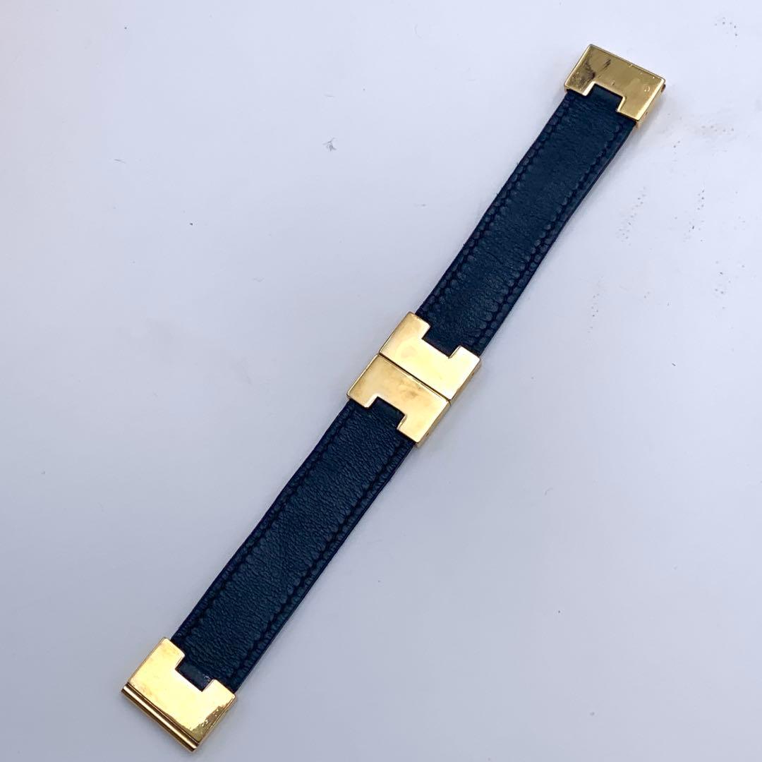 エルメス ルーリーブレス ゴールド金具 レザー ブラッグ ボルドー バングル