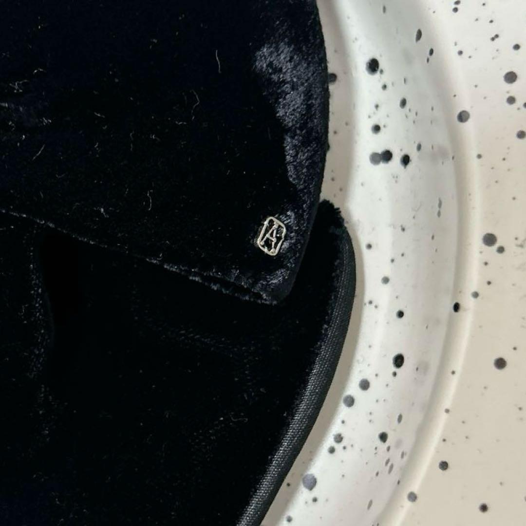 アルクサンドルドゥパリ バレッタ リボン ベルベット 黒 ブラック ロゴ