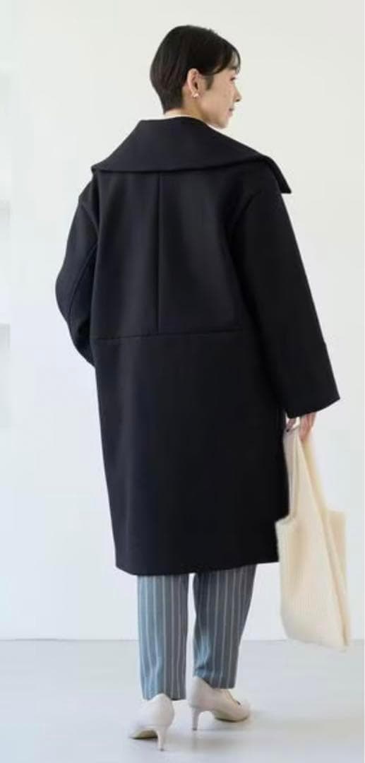 ユナイテッドアローズ レディース メルトンビックカラーコート M ネイビー