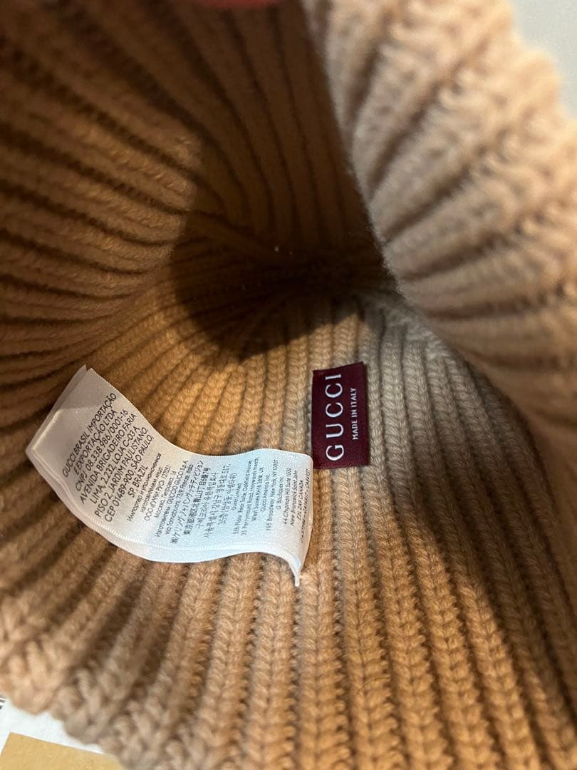 【新品・正規品】GUCCI ダブルG付き ウールカシミア キャップ