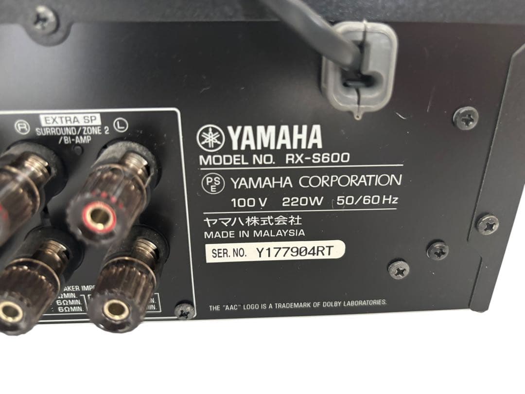 Yamaha RX-S600 AVアンプ 本体と付属品完備