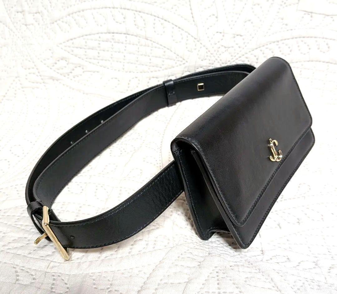 jimmy choo ボディバッグ　黒　ヴァレンヌ　ベルトバッグ　ジミーチュウ
