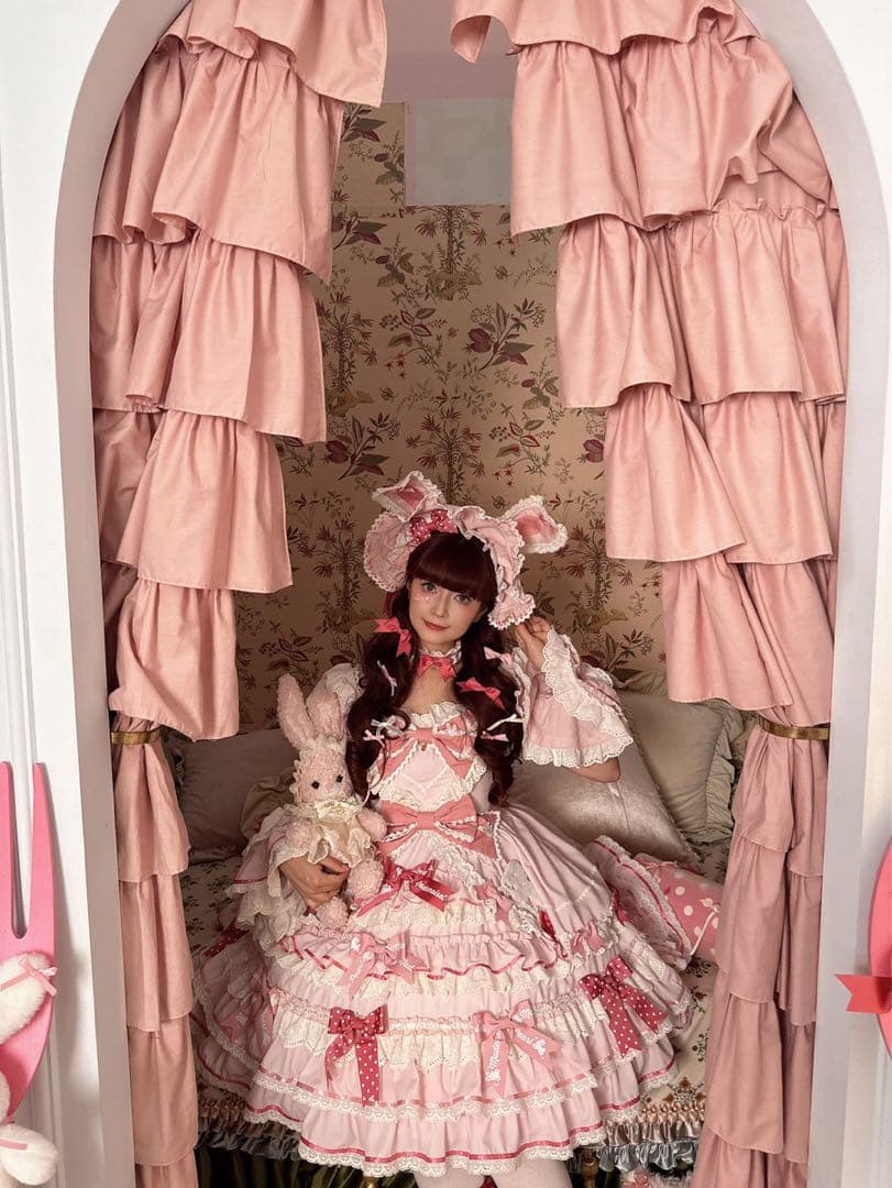 青木美沙子　花与珍珠匣コラボワンピース Lサイズ