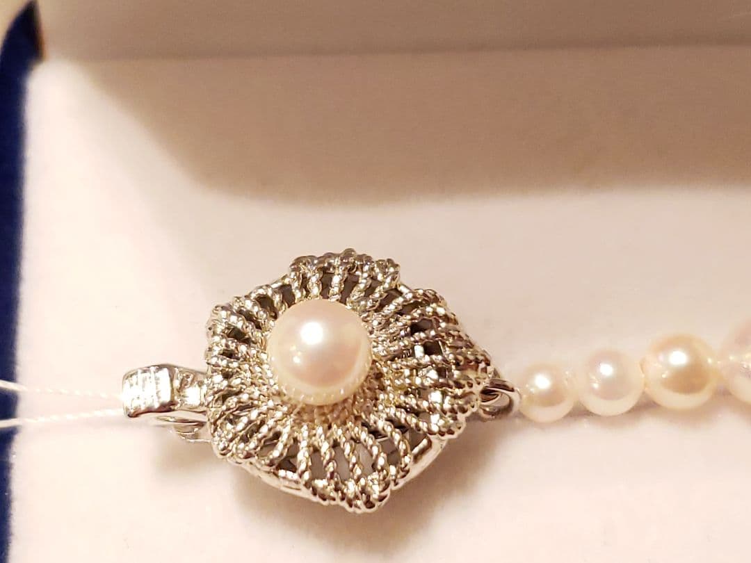 あかりんご様　希少あこや本真珠ネックレス　フォーマル妖艶照り珠silverK18