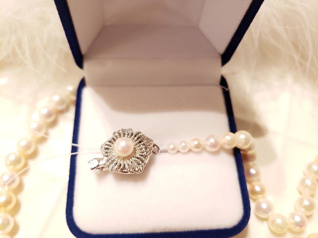 あかりんご様　希少あこや本真珠ネックレス　フォーマル妖艶照り珠silverK18