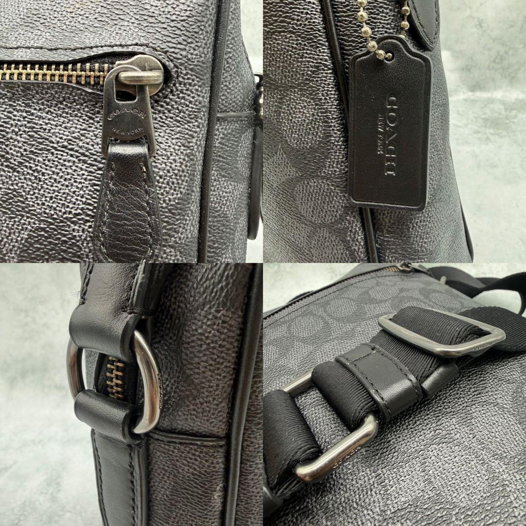 【良品】COACH コーチ ショルダーバッグ PVC ブティックライン ブラック