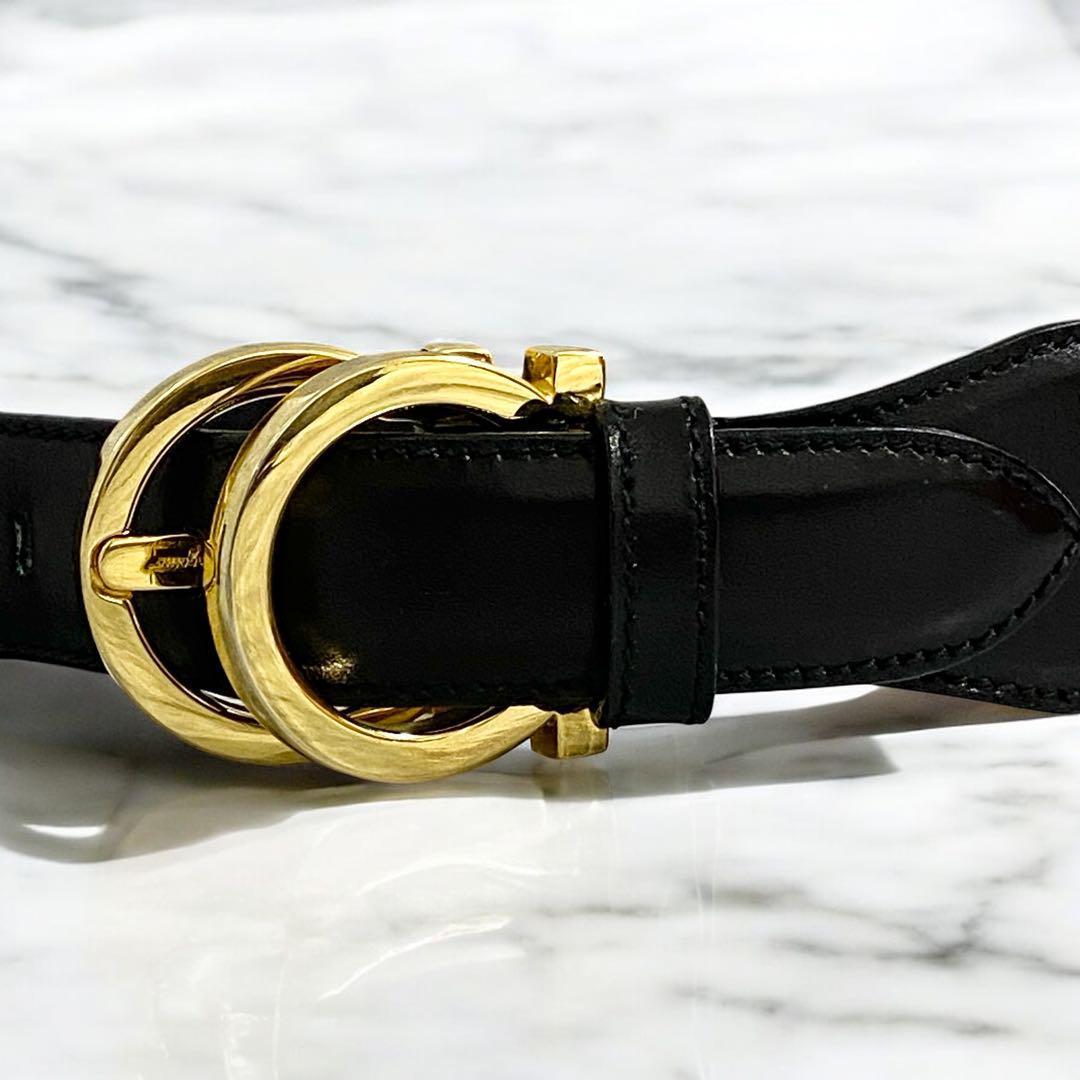 ✨美品✨フェラガモ ガンチーニ バックル ブラック ゴールド金具 箱あり