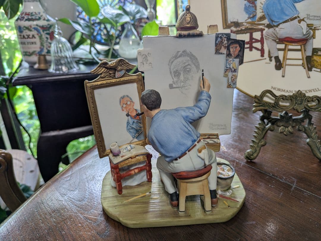 完全フルセット ノーマン・ロックウェル トリプル・セルフ・ポートレート 陶器