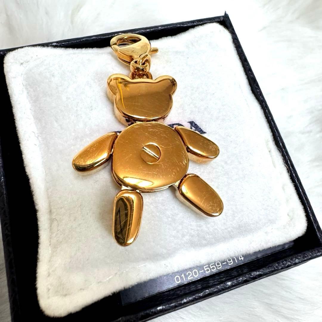 PRADA プラダ ベア チャーム キーホルダー ゴールド× ブラック 箱付き