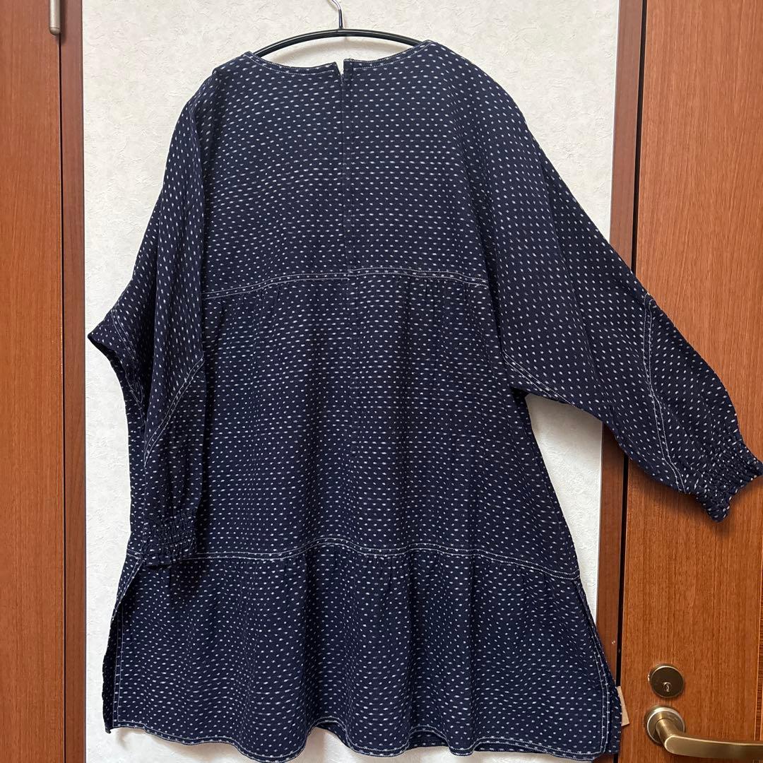 久留米絣　おおやぶ　ステッチ　切り替え　おしゃれな　チュニック