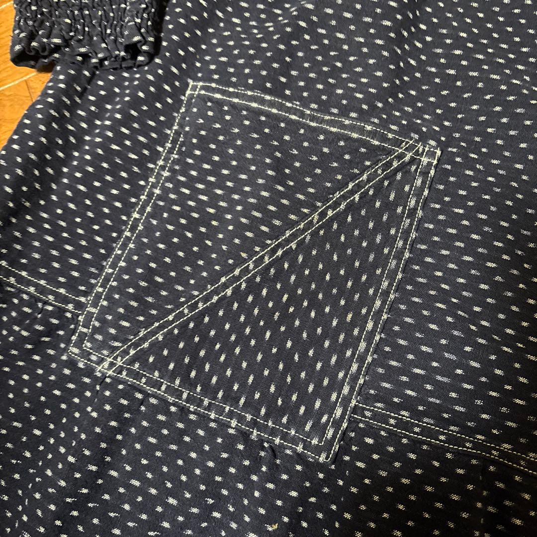 久留米絣　おおやぶ　ステッチ　切り替え　おしゃれな　チュニック