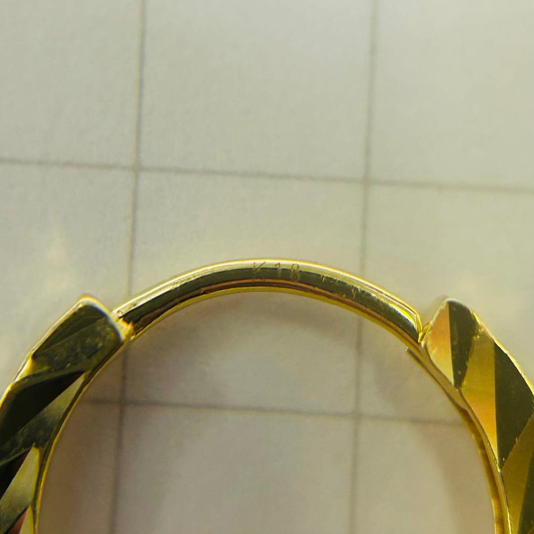 18金　デザインフープ　シンプルフープ　ピアス　片耳用　2個セット　小さめ