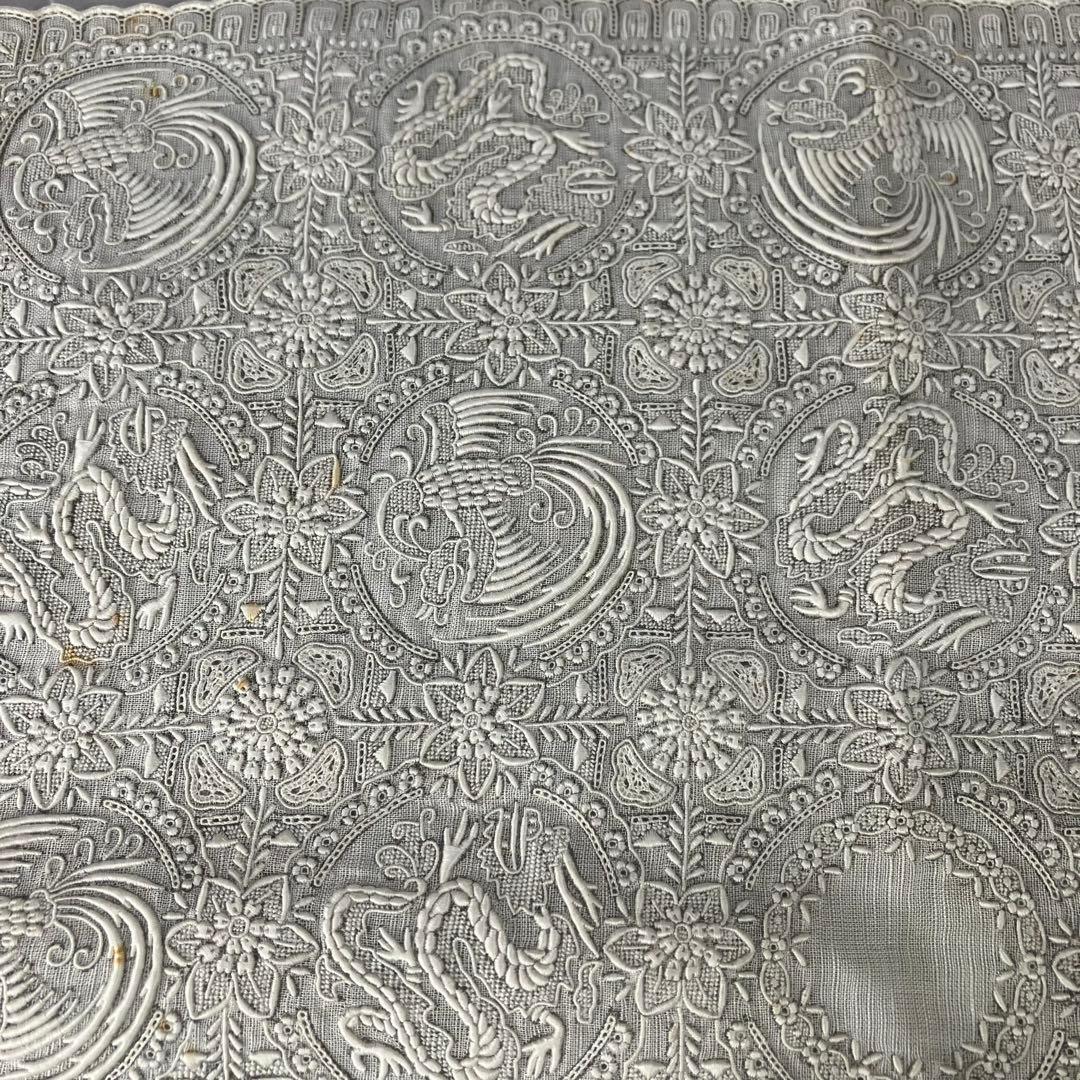 ◆ スワトウ刺繍？ ハンカチ ◆龍・鳳凰◆汕頭◆中国 アンティーク