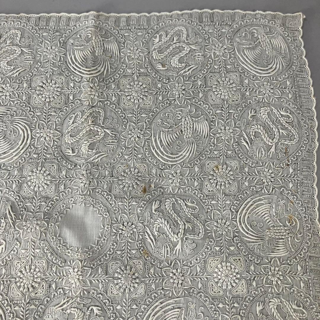 ◆ スワトウ刺繍？ ハンカチ ◆龍・鳳凰◆汕頭◆中国 アンティーク