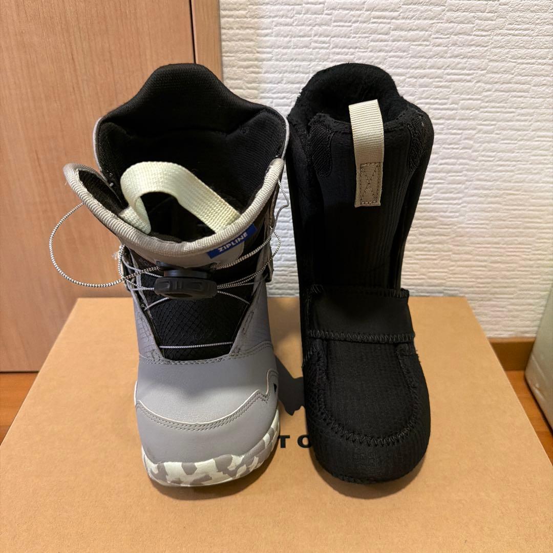 BURTON Zipline （22cm）子ども用スノーボードブーツ グレー