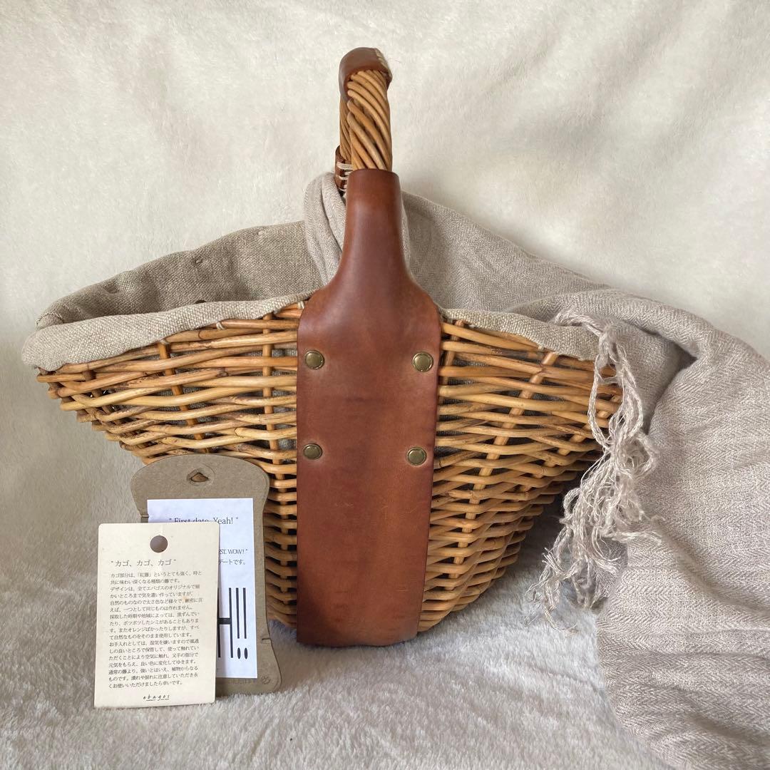 ebagos エバゴス かごバッグ ブラウン レザー 紅藤 ワンハンドル