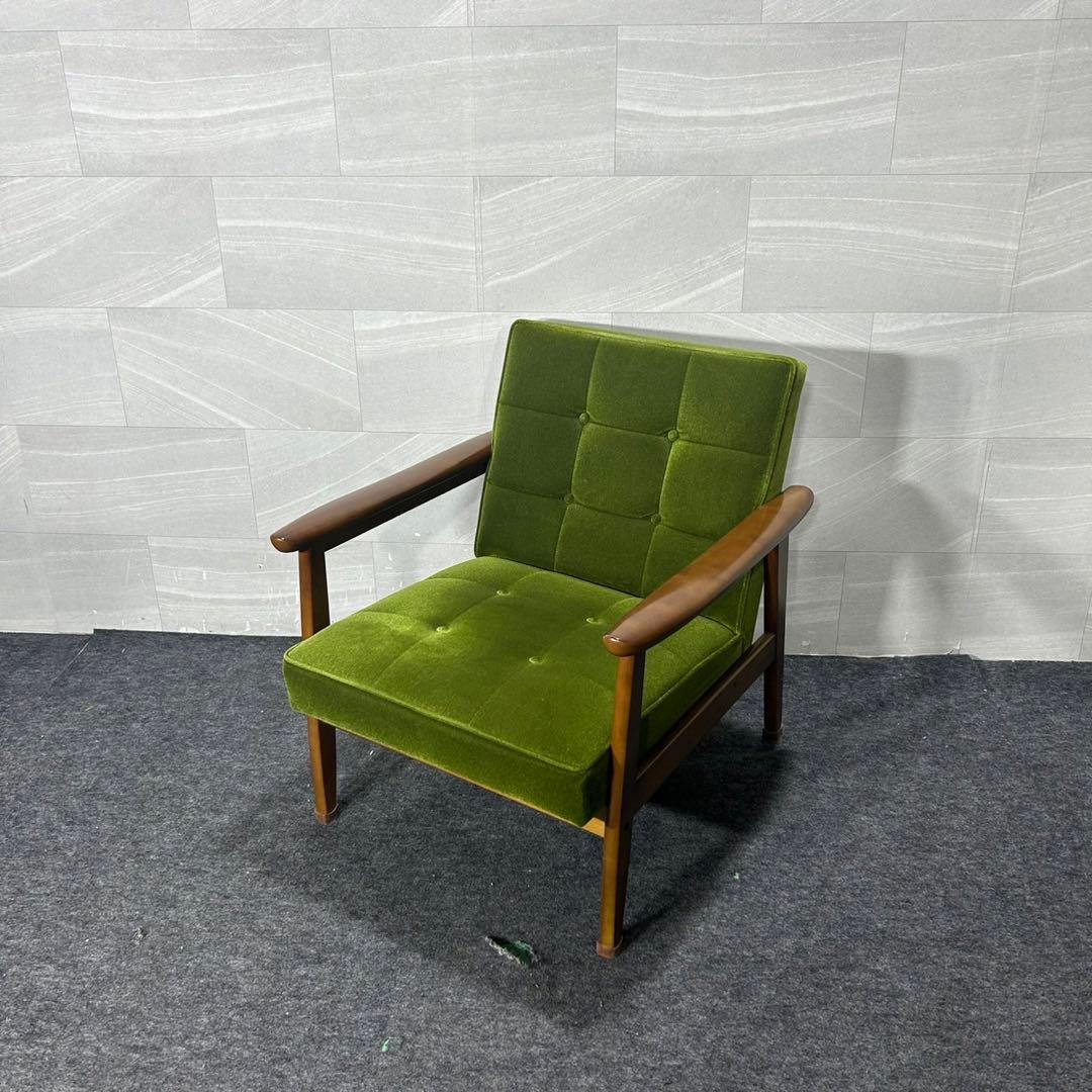 カリモク60 Kチェア 一人掛け モケットグリーン おしゃれ 家具 d3814