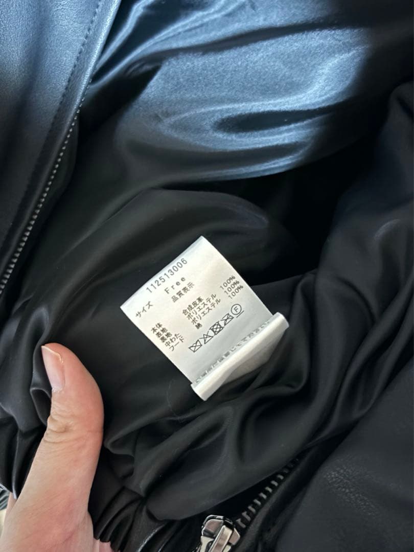 Darich スウェットフーディーレザージャケット BLK